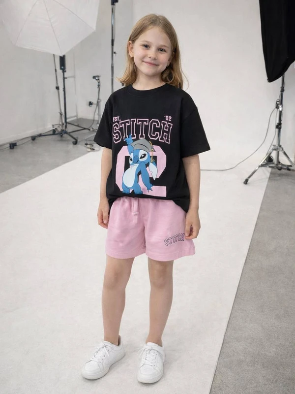Stitch Şortlu Takım