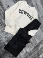 Cowgirl Batik Pantolonlu Kız 2'li Takım - Görsel 3