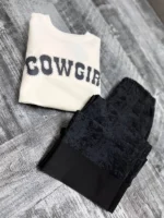 Cowgirl Batik Pantolonlu Kız 2'li Takım - Görsel 4