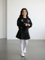 Taş Fiyonk İşlemeli  2'li Şort Etek Takım